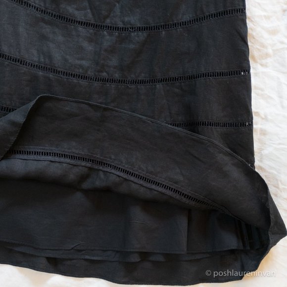 Hobbs Black A-Line Linen Skirt – 100% Linen Flax – US 6 - Picture 8 of 8